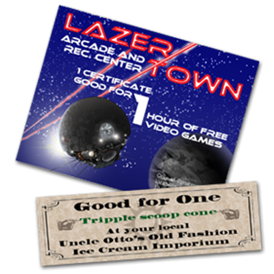 Gift Certificates 3.5" x 8.5" Gift Certificates 3.5" x 8.5"